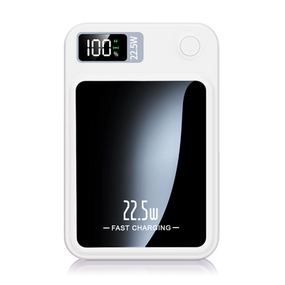 סוללה ניידת מגנטית 10,000mAh – טעינה אלחוטית מהירה 22.5W עם מסך LED וסטנד מתקפל לאייפון