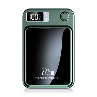 סוללה ניידת מגנטית 10,000mAh – טעינה אלחוטית מהירה 22.5W עם מסך LED וסטנד מתקפל לאייפון