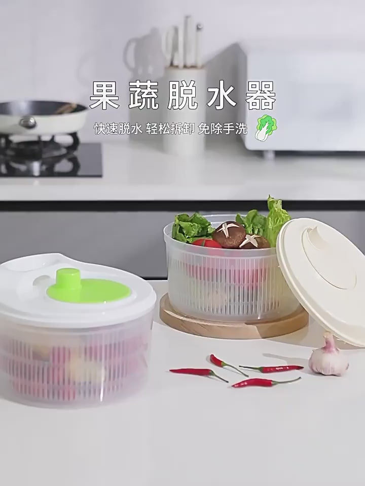 קוצץ ירקות וסלסלת סלט ידנית – מסובב סלט רב־תכליתי לניקוז פירות, ירקות ועלים